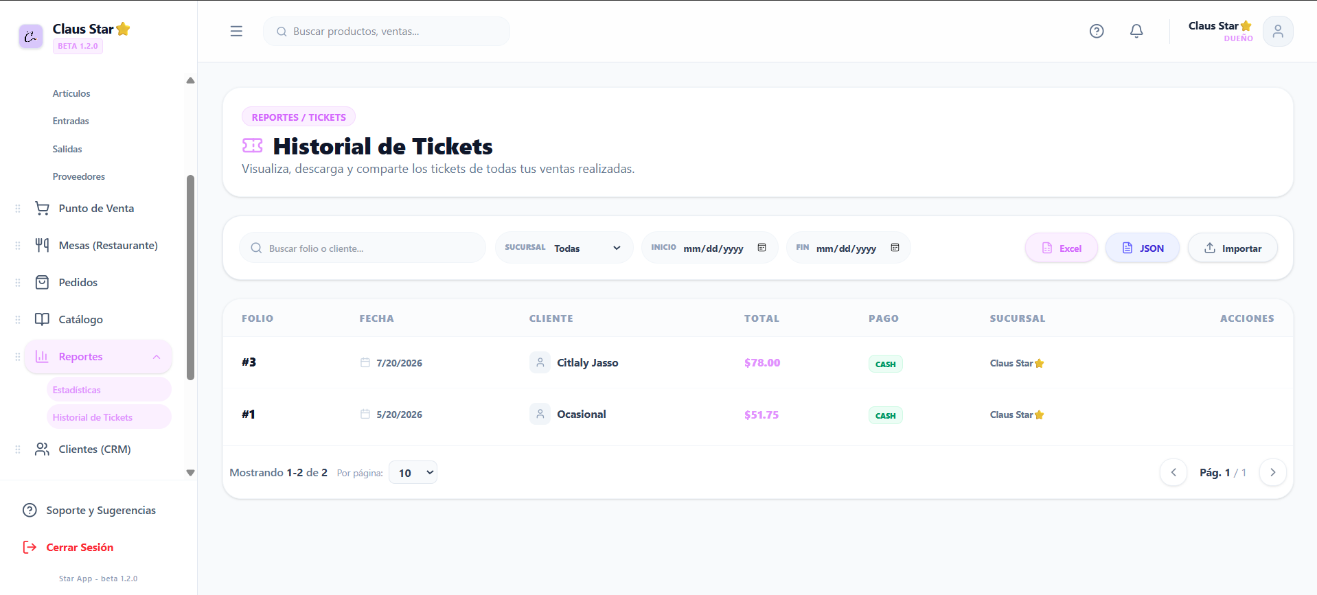 Tickets y Recibos